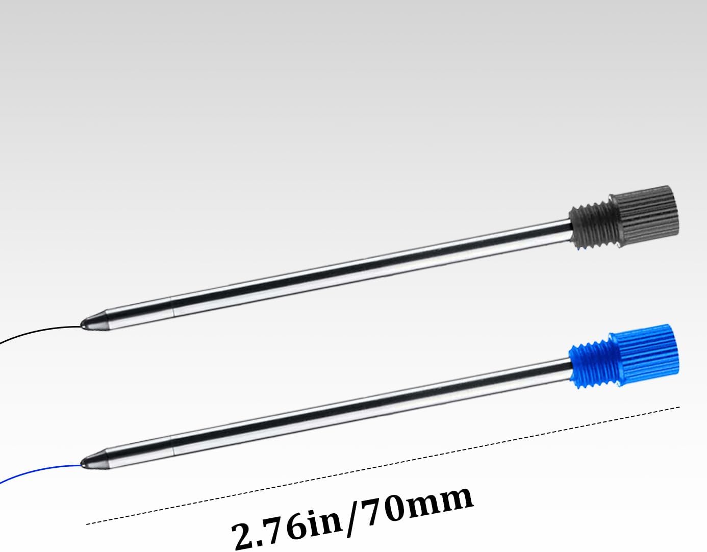 Black Ink Refills (10 Pcs), Replaceable Pen Refills, 2.75 inch (70 mm) Ballpoint Pens Refills, 1mm Medium Tips - Black