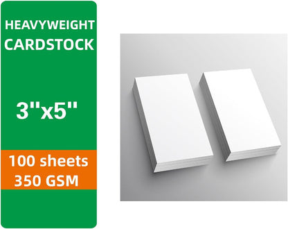 100 Sheets blank cardstock 2 x 3.5 In Heavy Weight business Card Stock 350gsm/130lb Learning Card, Note Card, Thank You Inserts, Gift Tags, Paper Crafts, Write, Draw, DIY (2X3.5 Inches)