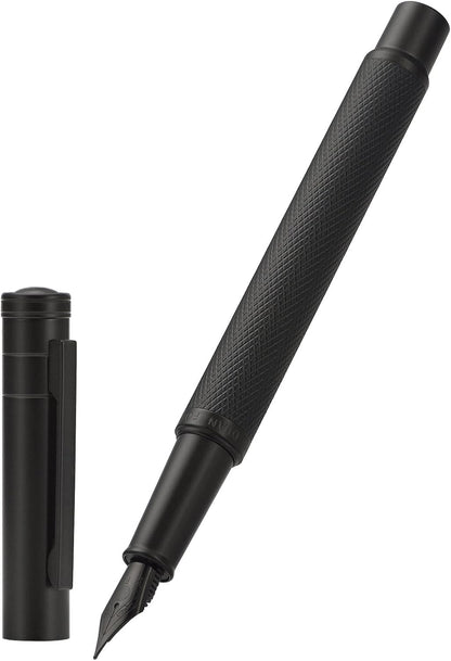 Hongdian Matte Black Forest Rollerball Pen with Schmidt Black Ink Refill, Classic Design with Metal Case for Business Signature