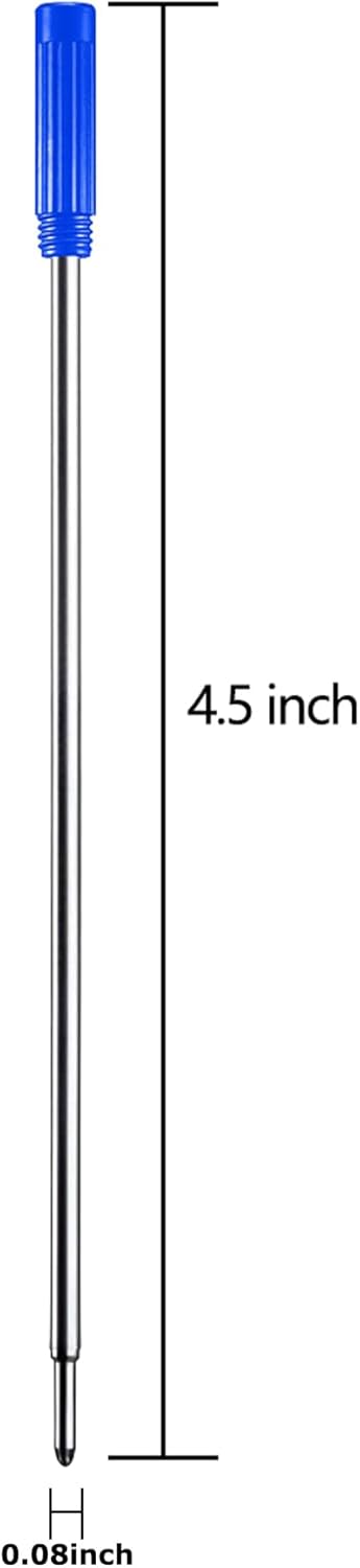DunBong Black Ink Refill Pack of 5, Replaceable Ballpoint Pen Refills, Medium Point Metal Refill (Black)