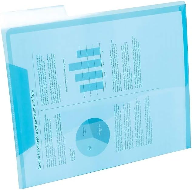 Staples Translucent Poly File Folders, Letter Size, Clear Durable Plastic, 6/Pack