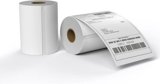 MFLABEL 4x6 Thermal Shipping Labels - 2 Rolls of 250, Perforated & Smudge-Proof Direct Thermal Labels Compatible with Rollo, Zebra, for Amazon UPS FedEx Shopify