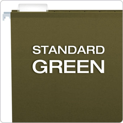 Pendaflex Extra Capacity Reinforced Hanging File, 3", Legal Size, Standard Green, 1/5 Cut, 25/BX (04153x3)