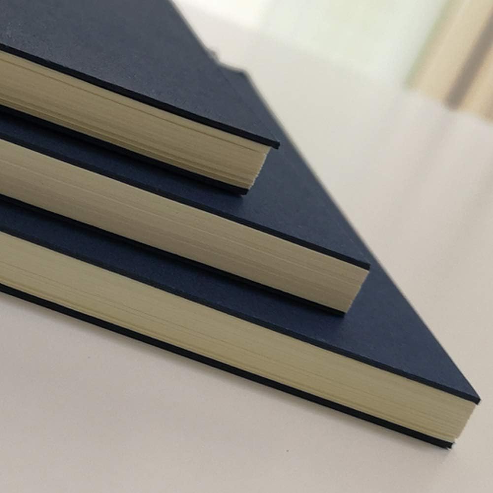 YUREE B5 Spiral Notebook/Spiral Journal Unruled, 100gsm Thick Blank Paper & Hard Kraft Cover, 65 Sheets (130 Pages), 3-Pack, 10.5" x 7.2", Blue