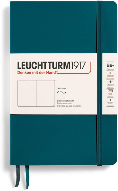LEUCHTTURM1917 - Notebook Softcover Paperback B6+ - 123 Numbered Pages for Writing and Journaling (Ruled, Rising Sun)