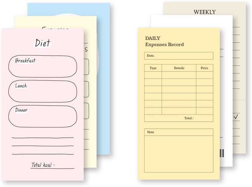 Monolike Memopad Memories design B SET - 4 Packs, 4 Different Designs, 100 Sheets Per Pad, Total 400 Sheets, Note pads, Writing pads, 3.15 x 4.17 Inches