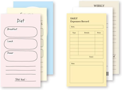 Monolike Memopad Memories design B SET - 4 Packs, 4 Different Designs, 100 Sheets Per Pad, Total 400 Sheets, Note pads, Writing pads, 3.15 x 4.17 Inches