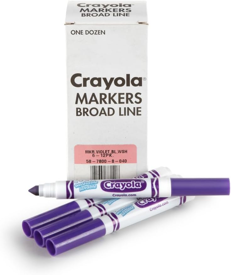 Crayola Washable Markers for Kids - Black (12ct), Bulk Broad Line Markers for School, Classroom Essentials, Teacher Classroom Must Haves for Elementary School