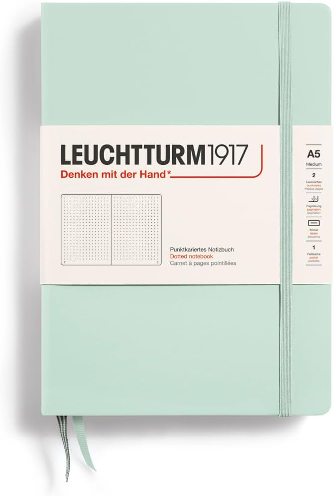LEUCHTTURM1917 - Notebook Hardcover Medium A5-251 Numbered Pages for Writing and Journaling (Navy, Ruled)