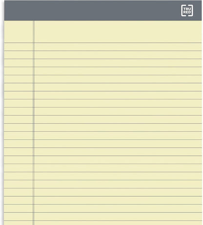 TRU RED Legal Pads, 8.5” x 14”, Wide Ruled, White, 50 Sheets/Pad, 12‑Pack