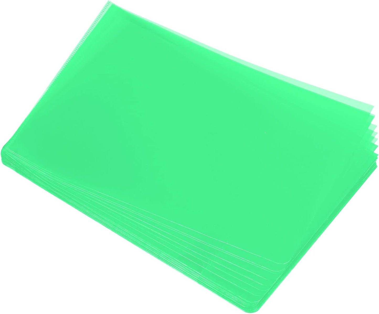 PATIKIL l Type Folders 36 Pack A4 Plastic Clear Document Folder File Jacket Sleeves Project Pockets, Green