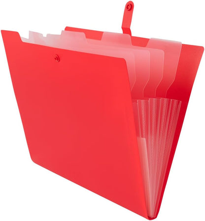 JAM Paper Accordion Folders - 13 Pocket Plastic Expanding File - Legal Size - 10 x 15 - Red - Sold Individually