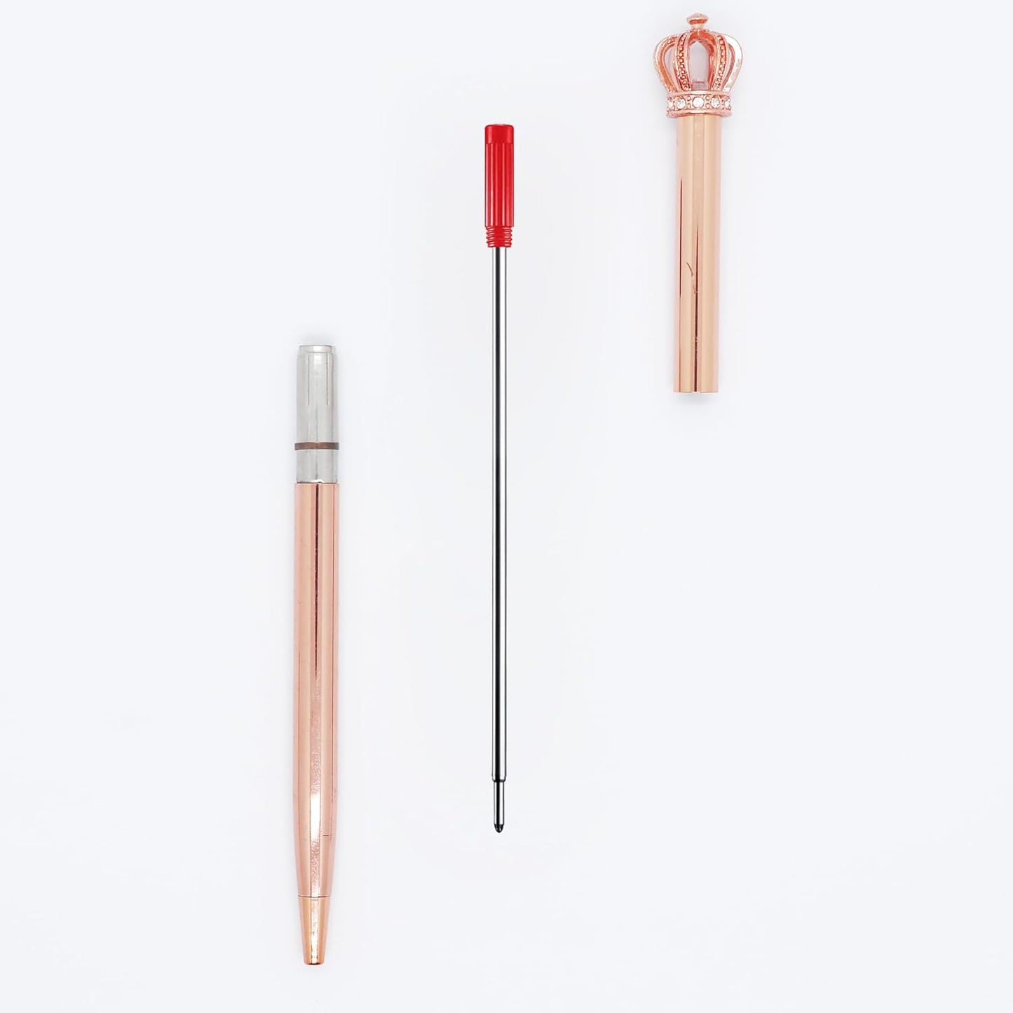 DunBong Black Ink Refill Pack of 5, Replaceable Ballpoint Pen Refills, Medium Point Metal Refill (Black)