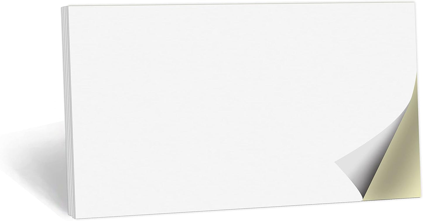 321Done 2-Part Blank Carbonless Notepad, 3.4x5.5 Portrait, Made in USA, Pocket Size Carbon Copy Memo Scratch Pad, Sketchbook, Cute Generic Small Business Order Book (50 Sets) White/Yellow