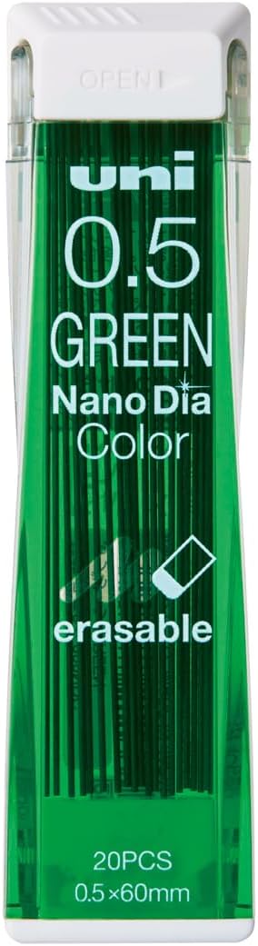 Uni Mechanical Pencil Lead Nanodia Color Green 0.5mm 20Leads