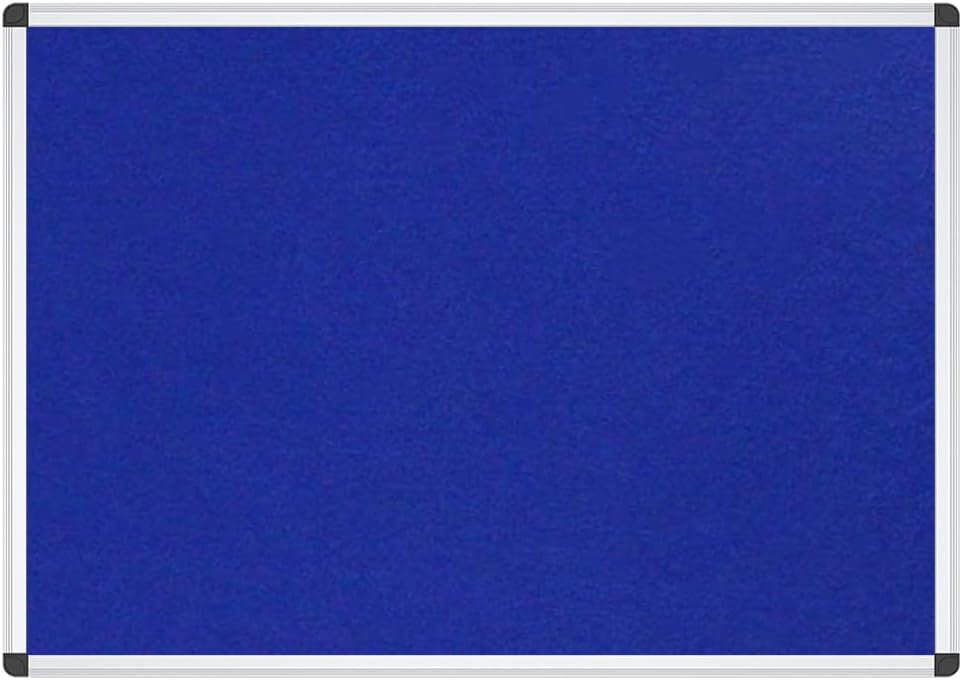 VIZ-PRO Large Fabric Bulletin Board/Foldable Notice Board Felt Gray, 60 X 48 Inches, Silver Aluminium Frame