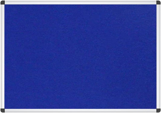 VIZ-PRO Large Fabric Bulletin Board/Foldable Notice Board Felt Gray, 60 X 48 Inches, Silver Aluminium Frame