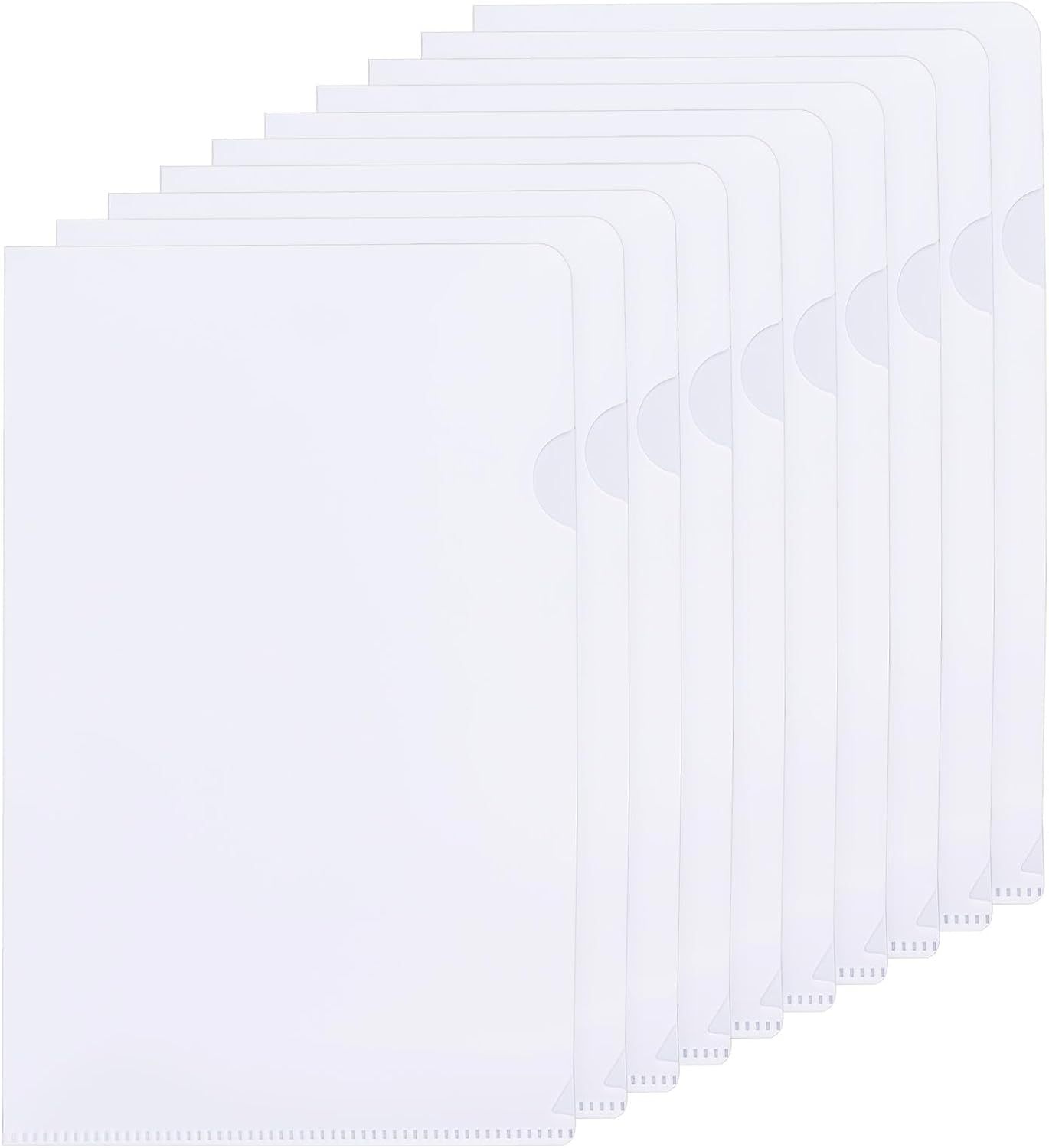 PATIKIL L Type Folders 50 Pack A4 Plastic File Project Pockets Clear Paper Document Jacket Sleeves for Office, Orange