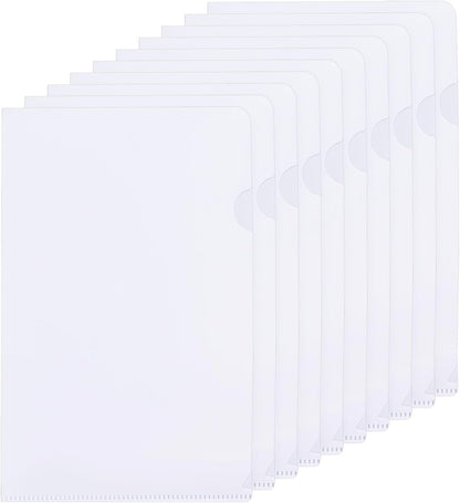 PATIKIL L Type Folders 50 Pack A4 Plastic File Project Pockets Clear Paper Document Jacket Sleeves for Office, Orange