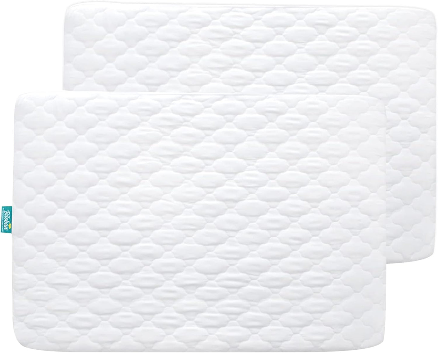 Pack and Play Sheets and Waterproof Pack n Play Mattress Protector Pad Cover 4 Pack Set, Ultra Soft Pack n Play Mattresses Sheets Compatible with Graco Pack n Play, Grey&Navy