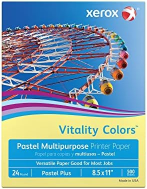 Xerox® Vitality Colors™ Pastel Plus Color Multi-Use Printer & Copy Paper, 1 Ream, Yellow, Letter (8.5" x 11"), 500 Sheets Per Ream, 24 Lb, 30% Recycled