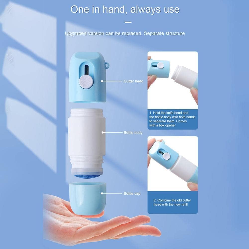 Blue Thermal Paper Correction Fluid with Unboxing Knife,Whiteout Liquid,Portable Information Anti-Leakage Protection Correction Fluid,2 in 1 Privacy Protection Artifact for Package Labels Bills