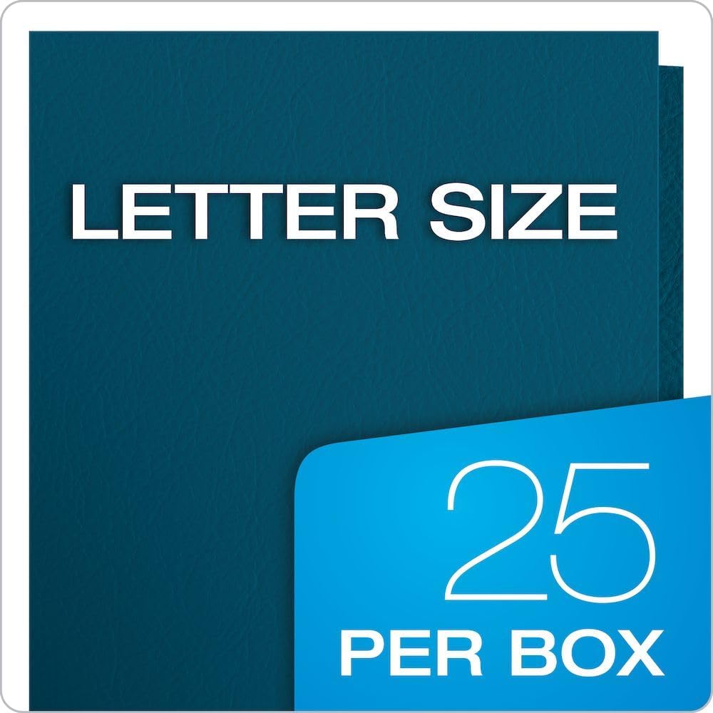 Oxford Twin-Pocket Folders, Textured Paper, Letter Size, Dark Blue, Holds 100 Sheets, Box of 25 (57538EE)