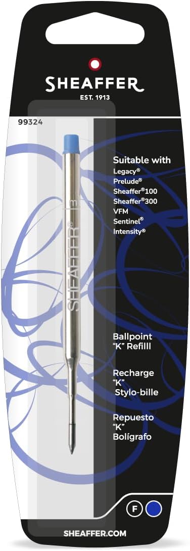 Sheaffer Ballpoint Refill K Style - Blue Fine - Blister Card