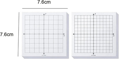 6 Pads Self Stick Graph Paper Sticky Notes Adhesive Grid Notepad Mini Graph Pads Lined Mini Graph Pads for Office School Math Supplies, 50 Sheets Per Pad, 6 Styles