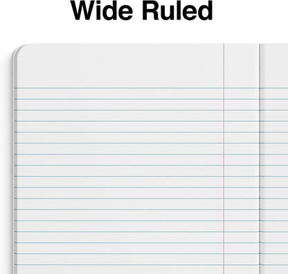 STAPLES Poly Composition Notebook, 9.75” x 7.5”, Wide Ruled, 70 Sheets, Assorted Colors
