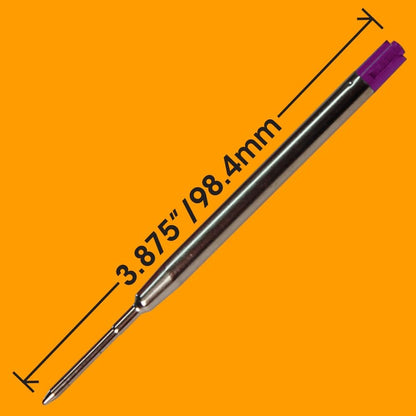 Jaymo Replacement for Parker 1950369 and Bastion - Measures 3.875 in / 98 mm Long - G2 Ballpoint Pen Refill - 6 Black
