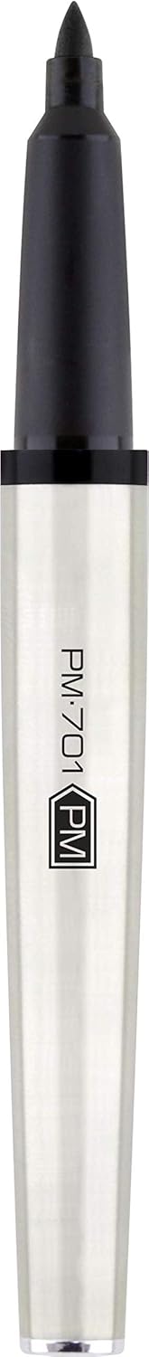 Zebra Pen, PM-701 Permanent Marker, Fine Bullet Point, Black Ink, Stainless Steel Barrel, Refillable, Includes 1 Refill, Cap Off Time of 120 Hours, 1-Pack (65211)