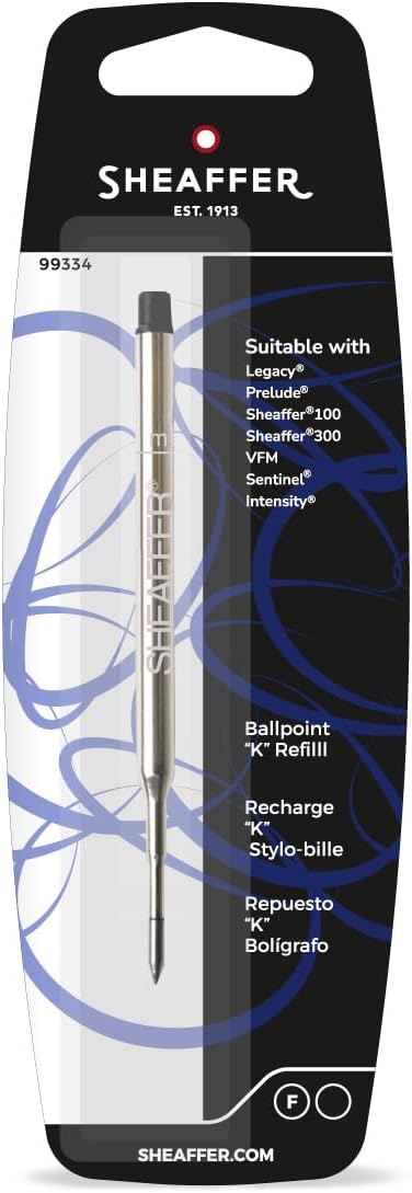 Sheaffer Ballpen Refill, Fine Point, Black, (SR/99334)