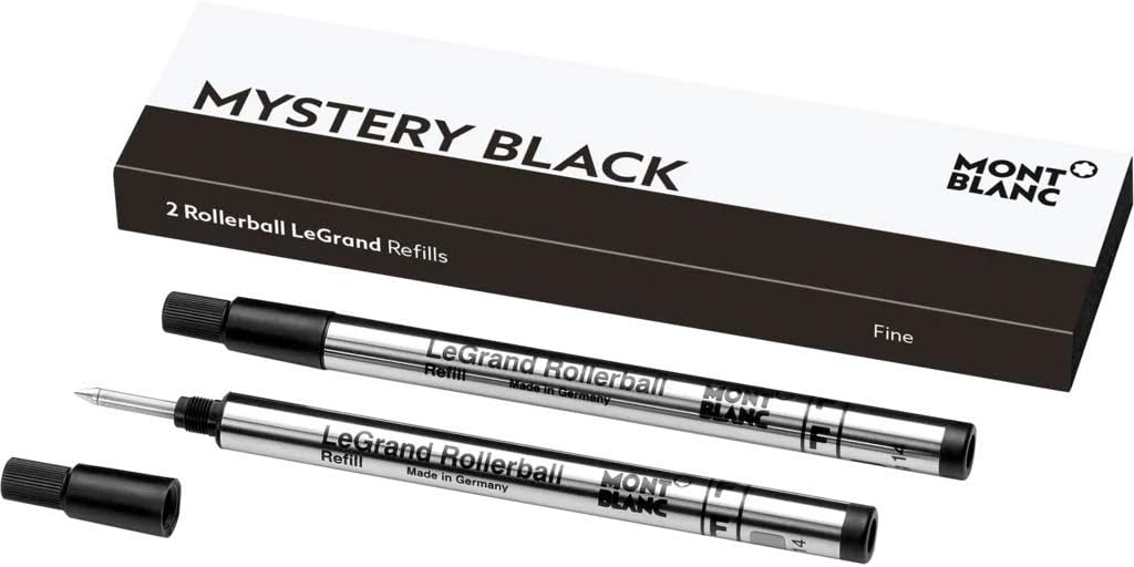 Montblanc Rollerball LeGrand Refills (F) Mystery Black 105166 – Pen Refills for Meisterstück LeGrand Rollerball Pens with a Fine Tip – 2 x Black Pen Cartridges