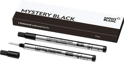 Montblanc Rollerball LeGrand Refills (F) Mystery Black 105166 – Pen Refills for Meisterstück LeGrand Rollerball Pens with a Fine Tip – 2 x Black Pen Cartridges
