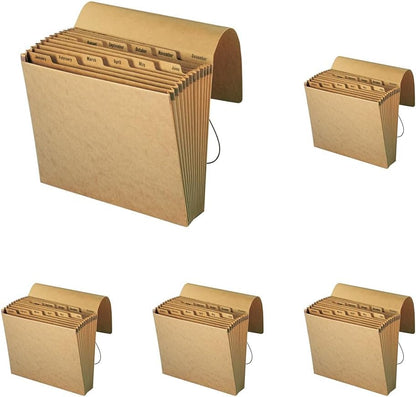 Smead Expanding File with Flap and Cord Closure, 12 Pockets, Monthly (Jan-Dec), Letter Size, Kraft (70186) (Pack of 1)