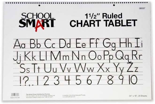 School Smart Chart Tablet, 24 x 16 Inches, 1 Inch Rule, 25 Sheets