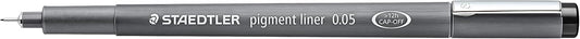 Staedtler Pigment Liner Pack, Black, 8 Pens, Assorted Line Widths, 0.05mm, 0.1mm, 0.2mm, 0.3mm, 0.5mm, 0.8mm, 1.0mm, 1.2mm