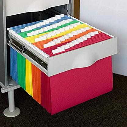 Smead Standard Hanging File Folders, 25 Count, Assorted Primaries, 1/5-Cut Adjustable Tabs, Letter Size (64059)