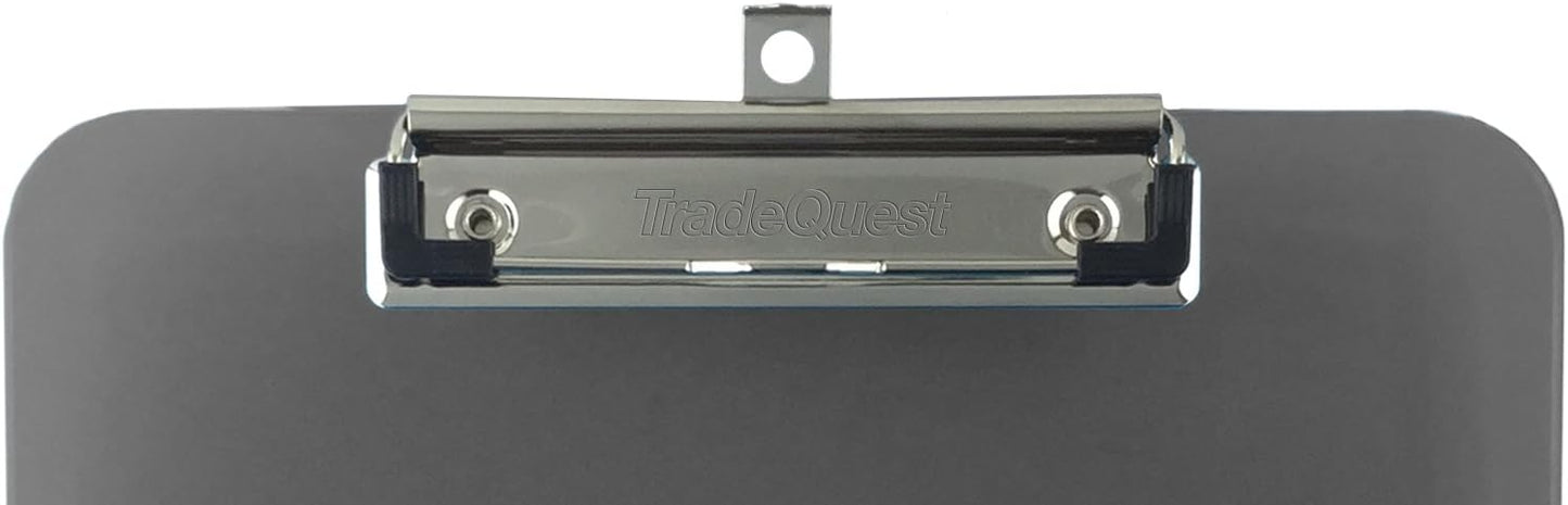 Trade Quest Plastic Clipboard Opaque Color Letter Size Low Profile Clip (Pack of 6) (Black)