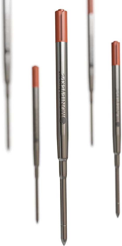 Monteverde Soft Roll Ballpoint Pen Refills to Fit Parker-Style Pens, Medium Point, Brown, 2-Pack, Smooth Writing Technology for Parker, Conklin, Schmidt, and More