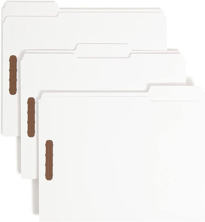 Smead Fastener File Folders, Reinforced 1/3-Cut Tabs, 2 Fasteners, Letter Size, Blue, 50 per Box (12040)
