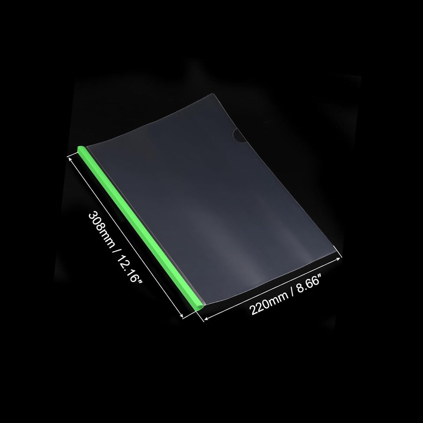 PATIKIL Clear Report Covers with Sliding Bar, 20 Pcs 10mm Slide-Grip Resume Covers 75 Sheets Capacity, A4 Presentation Folders for File, Resume, Green