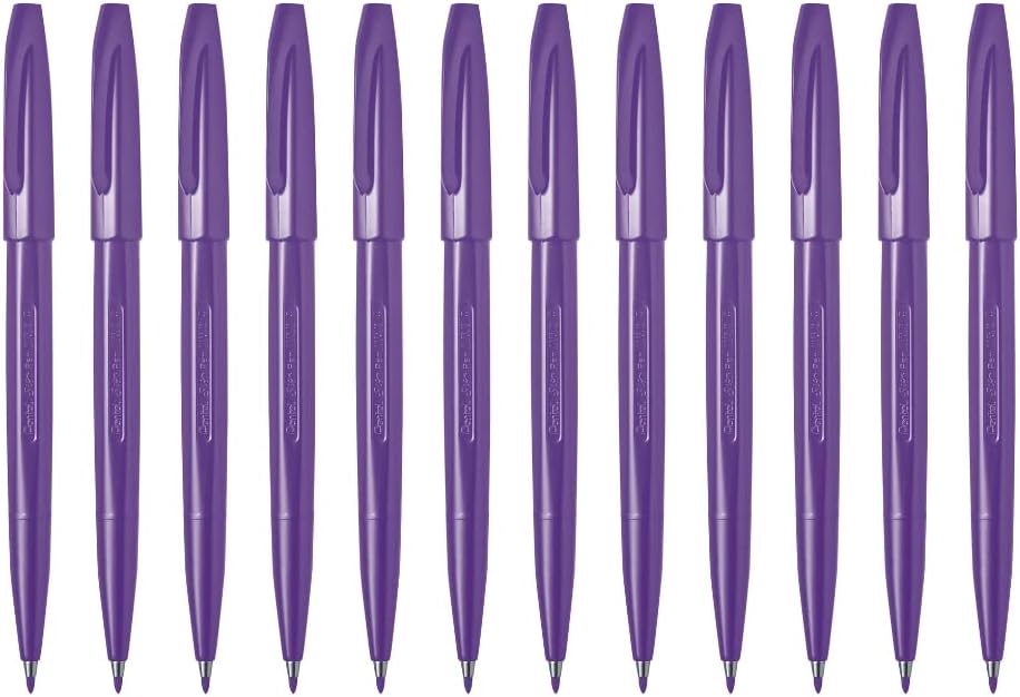 Pentel Sign Pen, Fiber-Tipped, Black Ink (S520-A), Box of 12