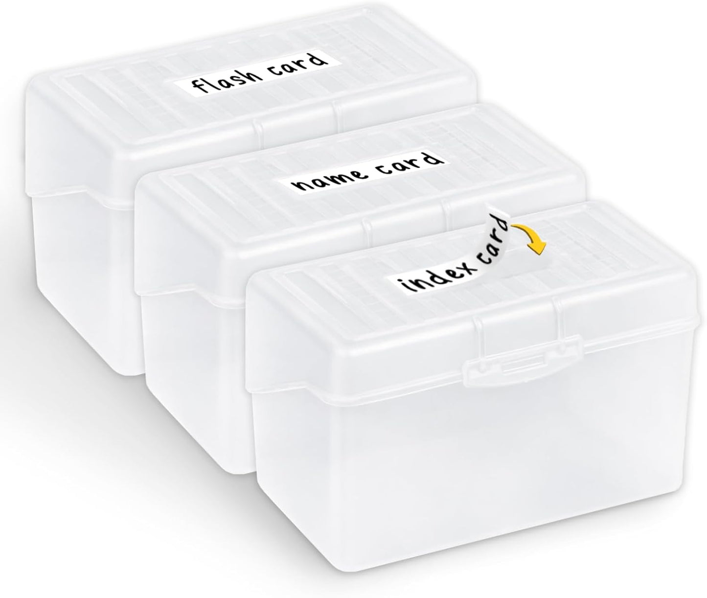 H4D Index Card Holder 3x5, Index Card Box Organizer Case, 3x5 Flash Note Card Holder, 3 Packs (Pastel Colors)