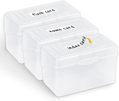 H4D Index Card Holder 3x5, Index Card Box Organizer Case, 3x5 Flash Note Card Holder, 3 Packs (Pastel Colors)