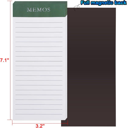 FLIPPED 4 Pack Magnetic Notepads for Refrigerator, Notepad Grocery List Large Magnet Pad for Fridge,Full Magnet Back Design Magnetic Memo Pads for Grocery List, Shopping List, to-Do List(200 Sheets)