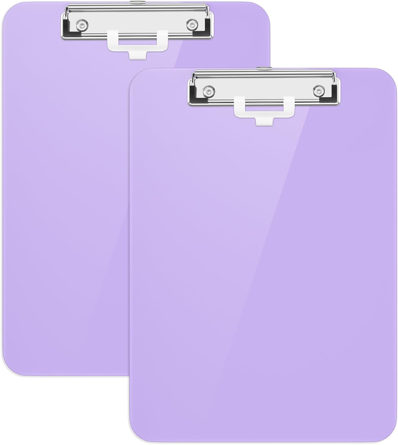 Hongri Plastic Clipboard, White 8.5x11" Clipboard, A4 Letter Size Clipboards for Nurses, Students, Office and Women, Clipboard with Pen Holder and Low Profile Clip, Size 12.5 x 9 Inch(White)