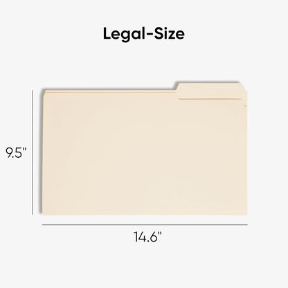 Smead File Folder, 1/3-Cut Tab, Assorted Positions, Legal Size, Manila, 100 per Box (15330)