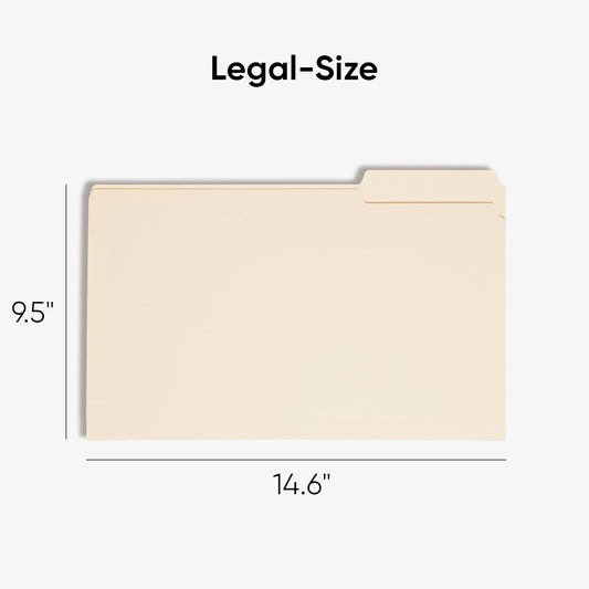 Smead File Folder, 1/3-Cut Tab, Assorted Positions, Legal Size, Manila, 100 per Box (15330)